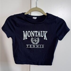 Garage Navy Blue Montauk Tennis Cropped Tee (M)